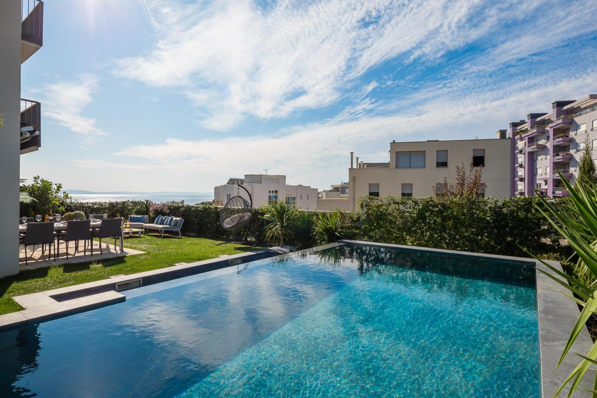 New Luxury Apartment With Private Heated Pool And Amazing Terrace With Seaview Split Exterior foto